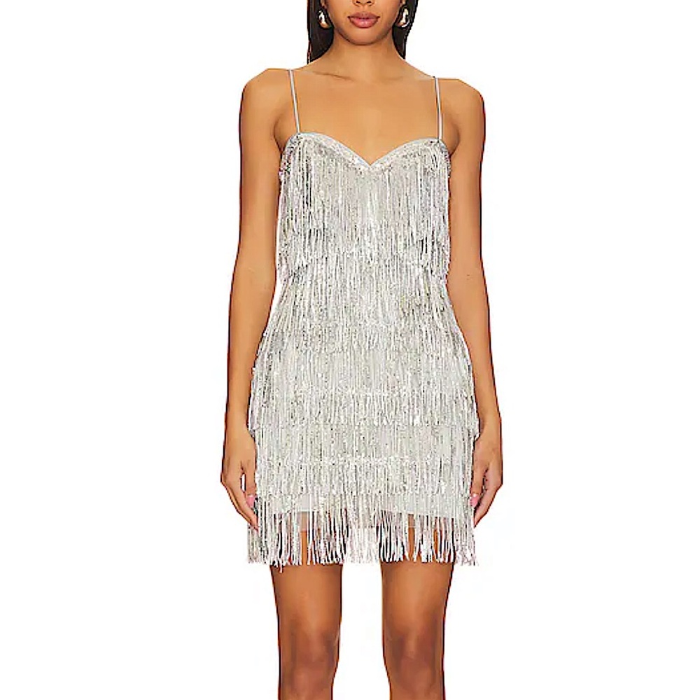 MAJORELLE Samara Mini Dress in Silver